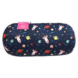 NWT Kids Beaded Bolster Pillow Rocket Ship Outer Space Blue Galaxy Travel